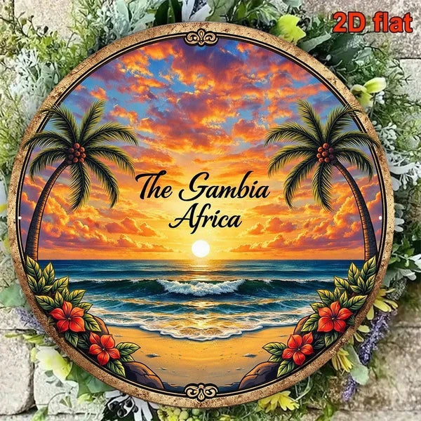 1pc Vintage African Gambian Sunset Beach Wall Sign, African Gambian Sunset Beach Wall Sign, Sunset Beach Wall Sign - view 3