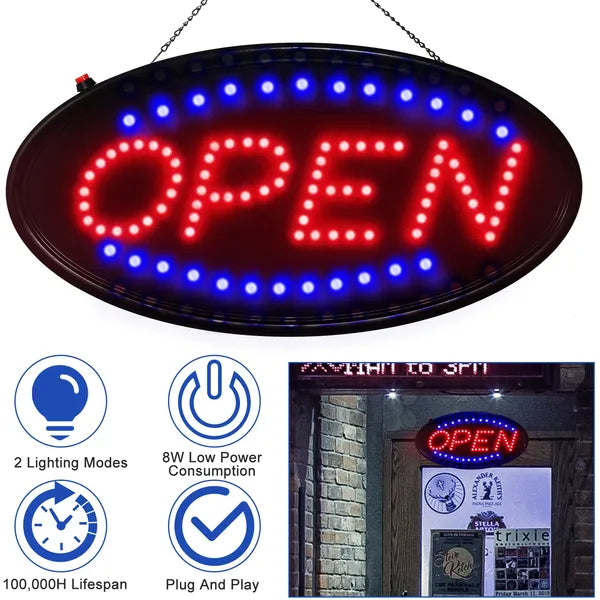 Ultra Bright LED Neon Open Sign Normal Lighting Store Business Sign Animated Motion - view 4