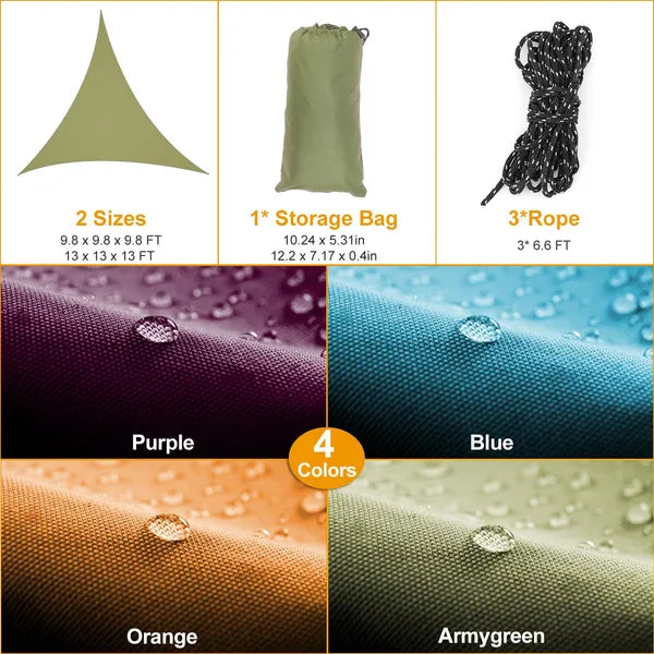 9.84ft Shade Sail Patio Cover Shade Canopy Camping Sail Awning Sail Sunscreen Shelter Triangle Cover - view 5