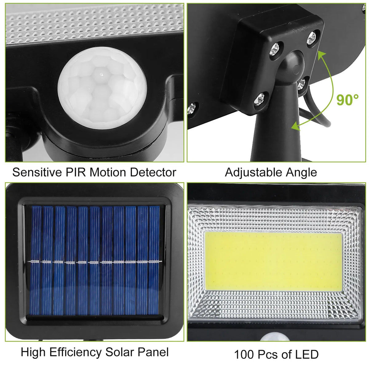 Outdoor Solar Wall Light,Motion & Light Sensor Activated,100 LED Beads,IP65 Waterproof - view 8