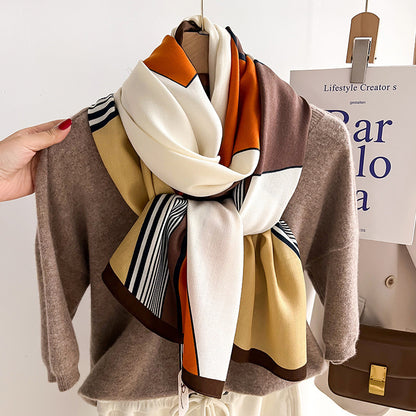 Color Matching Fashion Scarf Scarf Thin Warm Scarf Talma