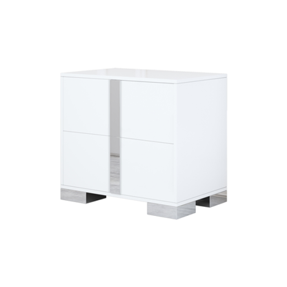 Elegant Nightstand With Metal Handle