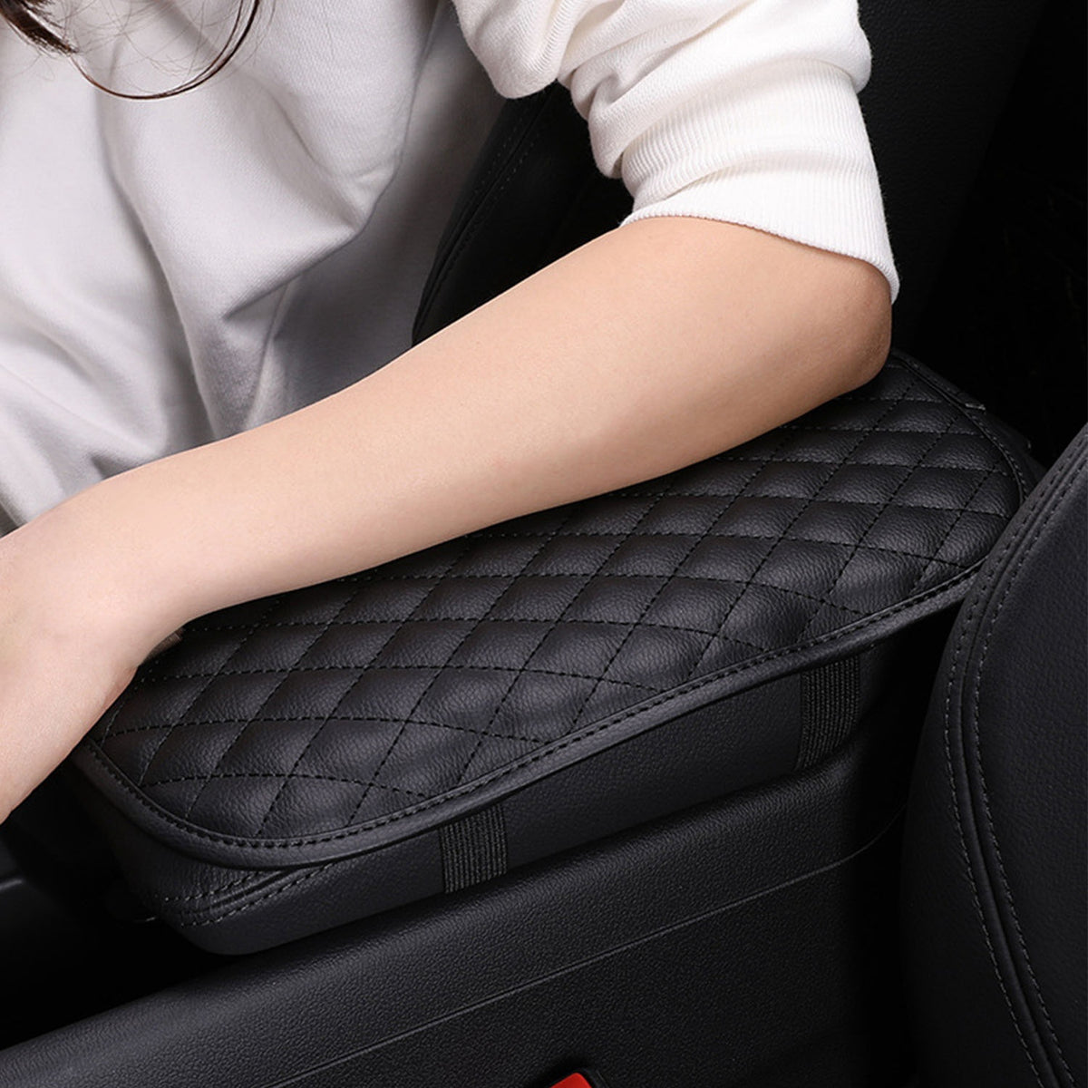 1Pc Car Armrest Pad Cover PU Leather Auto Center Console Seat Box Cover Protector Car Accessories Armrest Cushion Pad - view 4