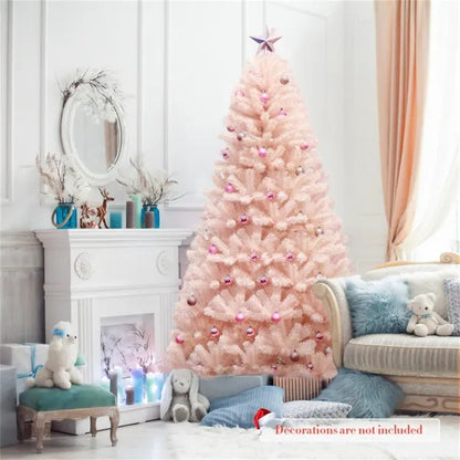 7ft Artificial Christmas Tree Hinged Full Fir Tree With Metal Stand - view 4