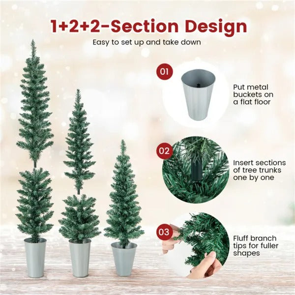 3 PCS Potted Artificial Christmas Tree Christmas Decoration - view 4