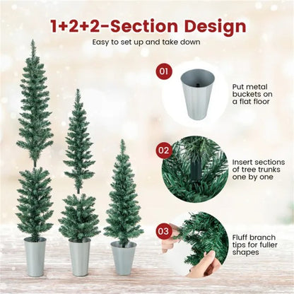3 PCS Potted Artificial Christmas Tree Christmas Decoration - view 4