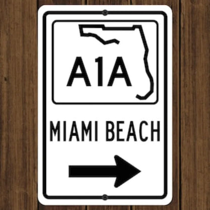 Miami Beach Florida Highway Sign Metal Wall Decor Souvenir Art - view 5