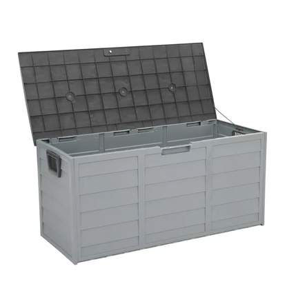 75gal 260L Outdoor Garden Plastic Storage Deck Box Chest Tools Cushions Toys Lockable Seat - view 3