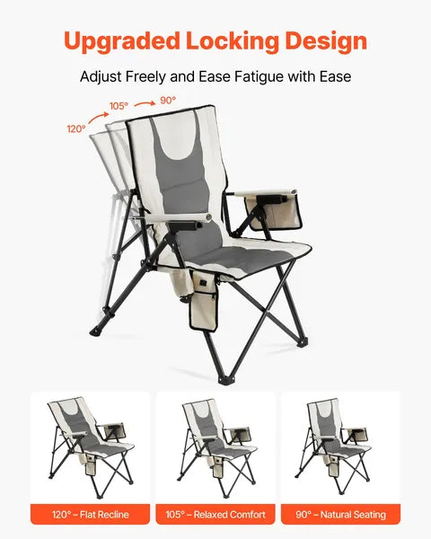 VEVOR Heated Camping Chair, 3 Heat Settings, High Back Folding Camping Chair, Supports 260lbs - view 5