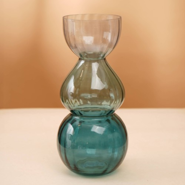 Decorative Opulent Bauble Glass Vase - Elegant Statement Piece