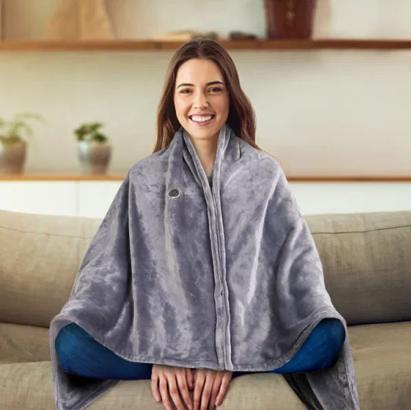 59 Plus 31in USB Heated Blanket Electric Heated Blanket Heated Poncho Shawl Wrap Throw With Zipper Washable For Home - view 4