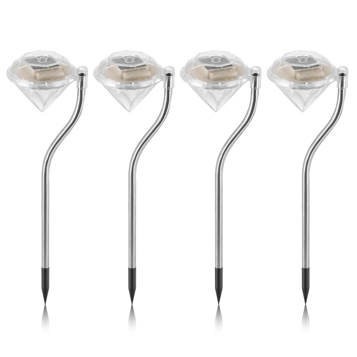 4Pcs Solar Garden Light Outdoor Diamond LED Light 7-Color Changing IP65 Waterproof Pathway Stake Decorative Lamp - view 9