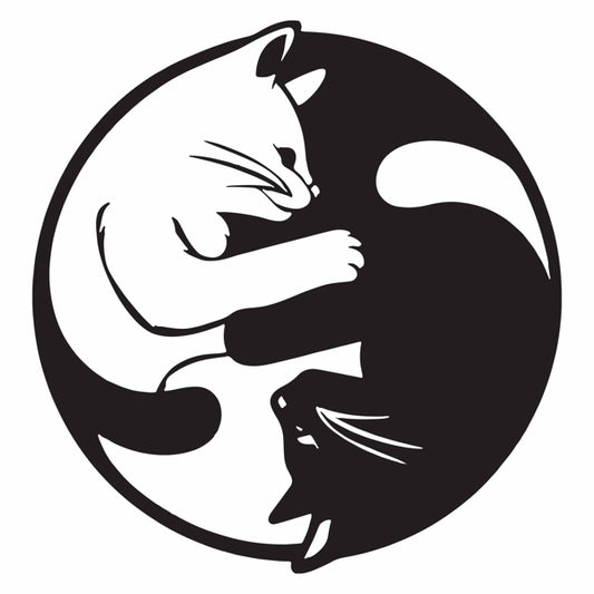 Yin Yang Cat Silhouette Aluminum Wall Art Zen Home Decor Holiday Gift