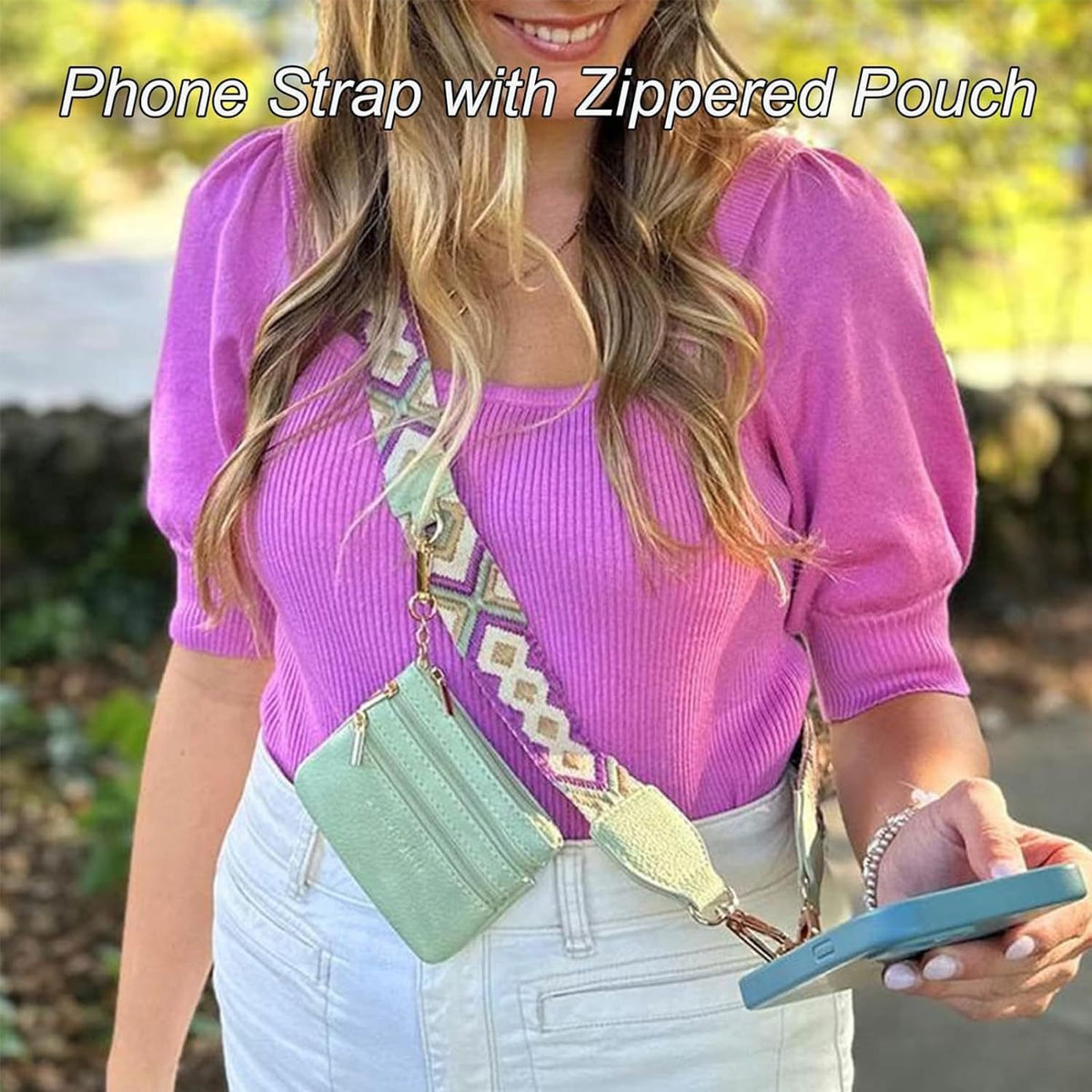 Mobile Phone Storage Lanyard With Zipper Bag - view 2