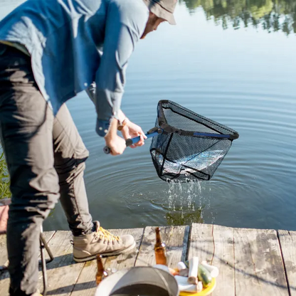 Foldable Fishing Net With Aluminum Alloy Rod EVA Handle Durable 5MM - view 3