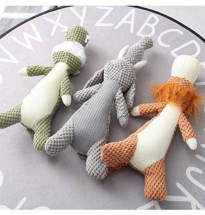 Plush Cartoon Puppy Dog Toy Pet Dog Chew Squeak Toys For Small Dogs Teeth Grinding Pet Products Dog Accessories - view 2