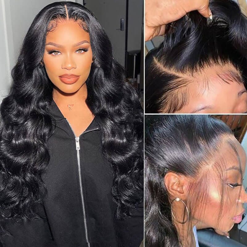 4x6 Lace Closure Wig Human Hair Natural Color Body Wave - view 4