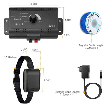 Electric Dog Fence System Pet Tone Shock Boundary Containment Water Resistant Collar Receiver For Small Medium Large Dog - view 3