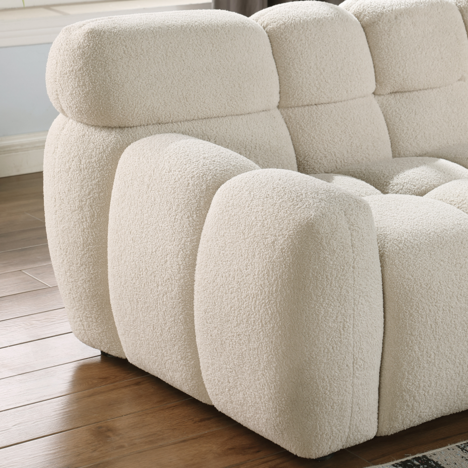 64.96 Length,35.83inch Deepth,human Body Structure For USA People, Marshmallow Sofa,boucle Sofa,2 Seater, BEIGE BOUCLE - view 7