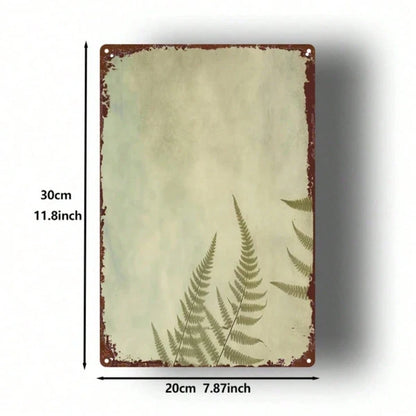 Vintage Fern 2D Flat Iron Metal Sign 8x12 Inch Durable Nostalgic Style Metal Plaque Decorative Wall Art Painting - view 2