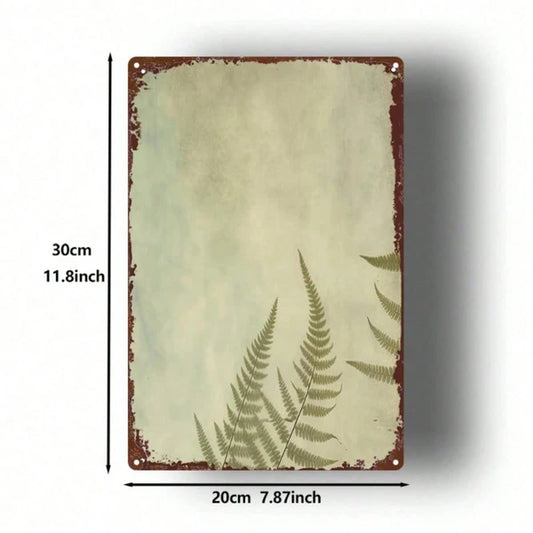Vintage Fern 2D Flat Iron Metal Sign 8x12 Inch Durable Nostalgic Style Metal Plaque Decorative Wall Art Painting - view 2