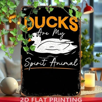 Vintage Ducks Are My Spirit Animal Metal Tin Sign 8x12 Inch Rustic Farmhouse Wall Decor For Kitchen Bathroom Office - view 3