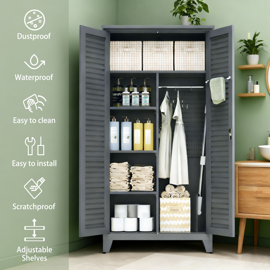 73'' Tall Metal Tool Storage Cabinet, With Ample Storage Space For Garage,Warehouse,Garden,Office, Living Room,Bathroom - view 9