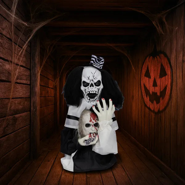 1.8ft Halloween Decoration Scary Clown, Sound-Actived Party Decor With Creepy Sound - view 7