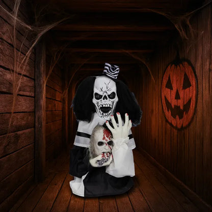 1.8ft Halloween Decoration Scary Clown, Sound-Actived Party Decor With Creepy Sound - view 7