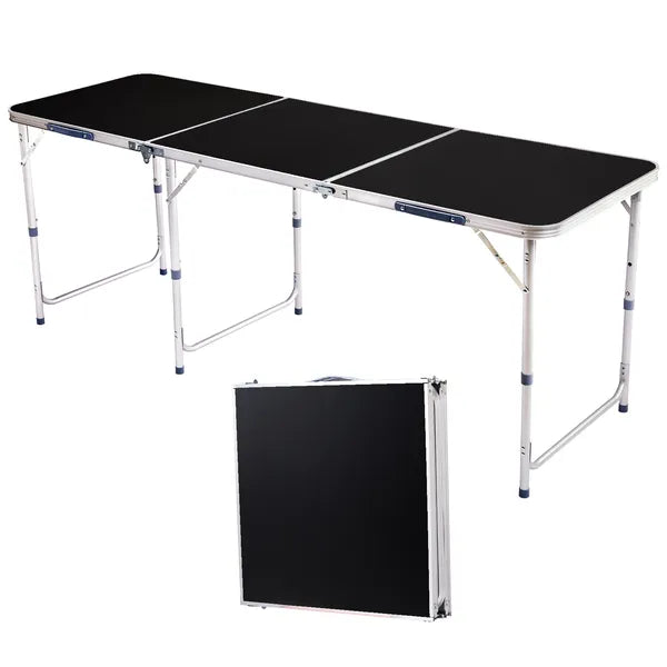 6ft Aluminum Alloy Folding Table Black