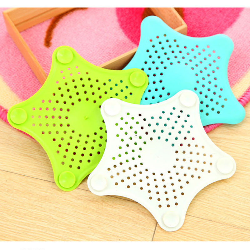 3PCS Silicone Starfish-shaped Sink Drain Filter Bathtub Hair Catcher Stopper Drain Hole Filter Strainer For Bathroom