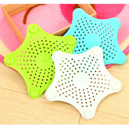 3PCS Silicone Starfish-shaped Sink Drain Filter Bathtub Hair Catcher Stopper Drain Hole Filter Strainer For Bathroom