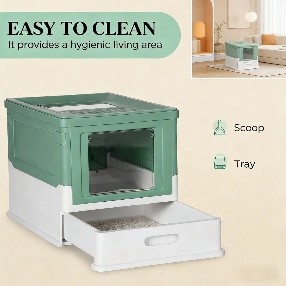 Stainless Steel Enclosed Litter Box for Cats - view 8