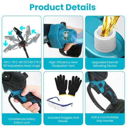 4-in-1 Pole Pruning Shears, Electric Pruning Shears & Pole Saws For Tree Trimming With 7 Adjustable Head Angles - view 3