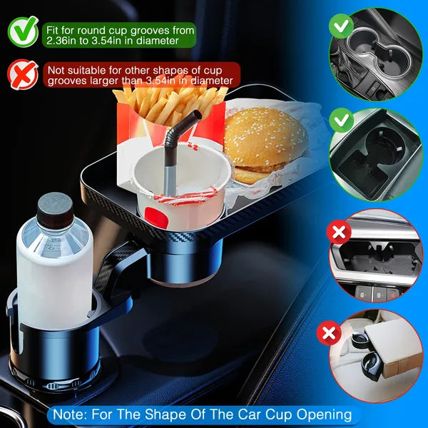 Car Cup Holder Tray 360° Rotating Car Bottle Holder Expander Adapter - view 4