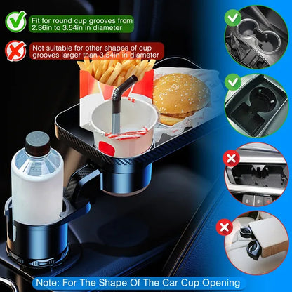 Car Cup Holder Tray 360° Rotating Car Bottle Holder Expander Adapter - view 4