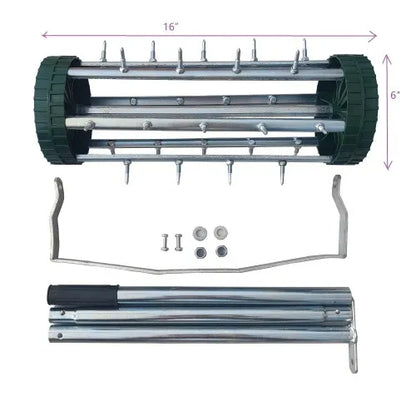 Heavy Duty Rotary Push Lawn Aerator With 3-Piece Long Steel Handle Spike Tine Design For Soil Aeration And Grass - view 6