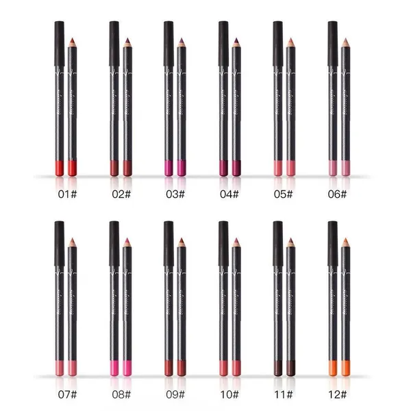 12Pcs Women Waterproof Lipstick Long Lasting Matte Lip Liner Pencil Lip Pen Set - view 3