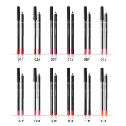 12Pcs Women Waterproof Lipstick Long Lasting Matte Lip Liner Pencil Lip Pen Set - view 3