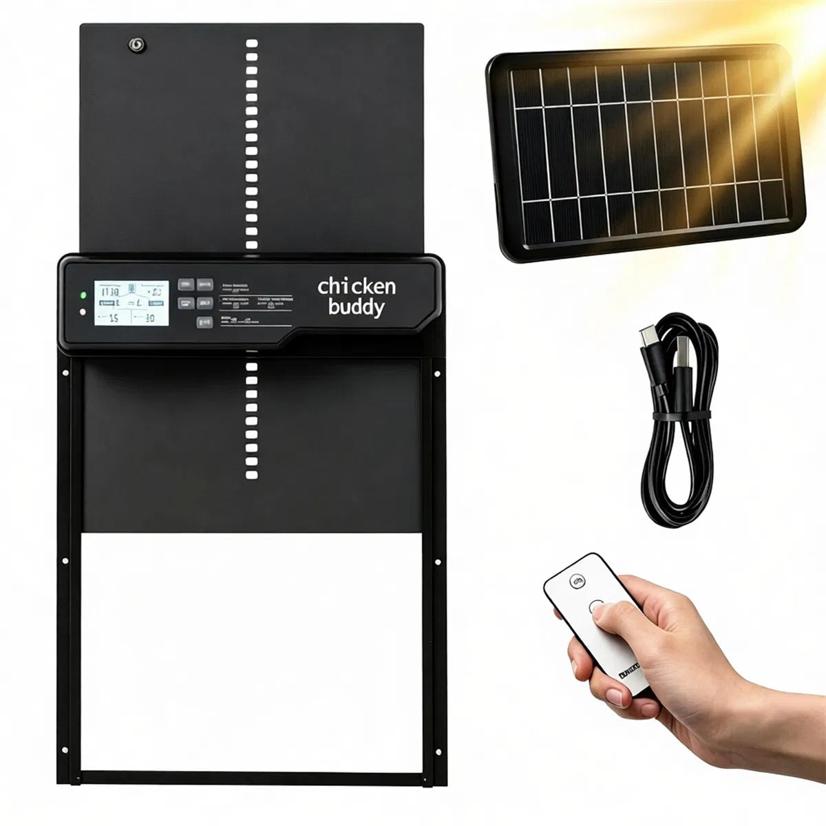 Solar Powered Automatic Chicken Coop Door with 4 Control Modes Light Sensor Timer Remote Manual - view 10