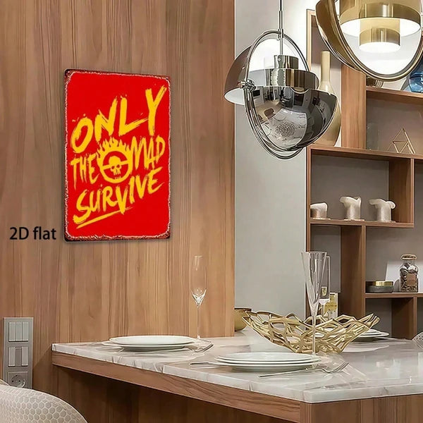 Vintage Metal Sign 8x12 Inch "Only The Mad Call Rain" Quote Wall Decor - view 3