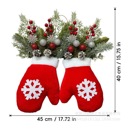 Glittering Christmas Gloves Wreath Christmas Wreath - view 7
