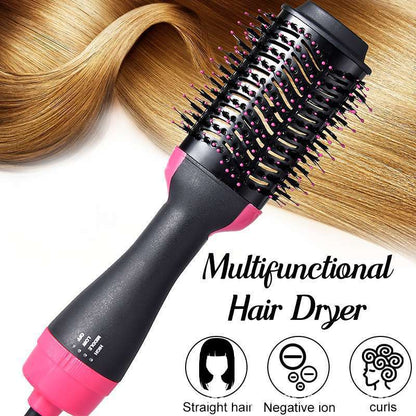 Multifunctional Hair Dryer Hot Air Brush Style Women Hair Straightener Curler One Step Electric Blow Dryer Brush - view 2