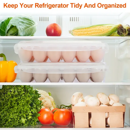2Pcs Plastic Egg Holder Stackable Egg Storage Box Egg Rack For Refrigerator 18 Cavity Per Container Dishwasher Safe - view 5