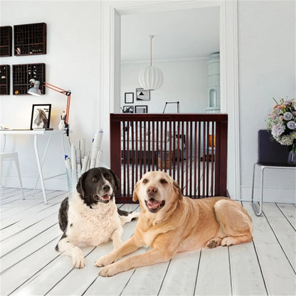 Wooden Pet Gate 3 Panels,Freestanding Length Adjustable - view 9