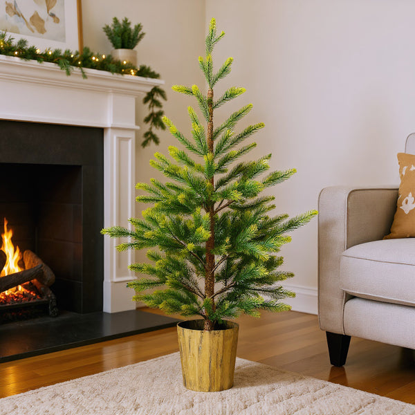 2 Pack 4 FT Dual Tone Artificial Christmas Tree With Pot Stand, Potted Xmas Pine Tree With 119 Branch Tips For Holiday - view 9