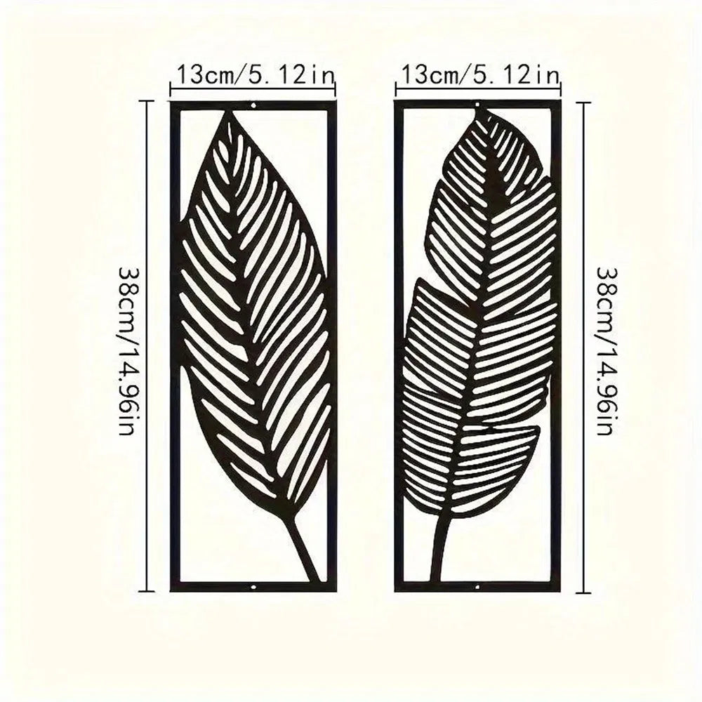 Vintage Botanical iron Wall Art Set Tropical Leaves Floral Printed Wall Hanging for Living Room Bedroom Kitchen - view 5