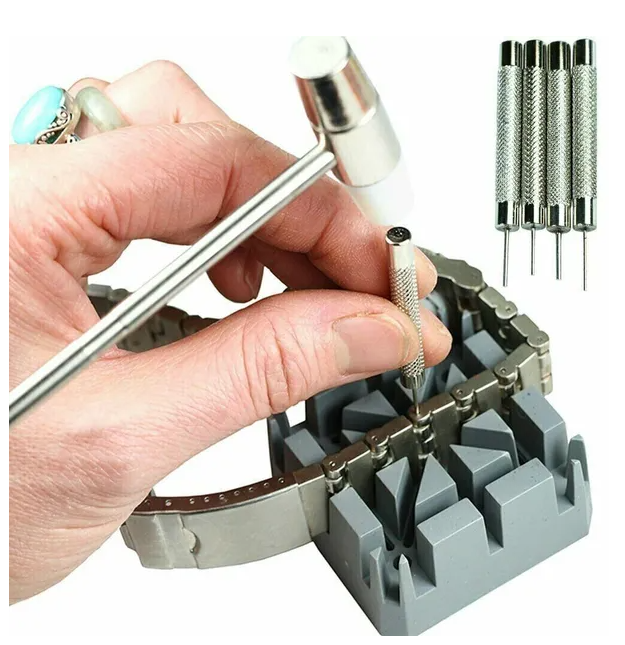 Watch Repair Band Link Remover Tool Kit - Hammer Punch Pins Watch Strap Holder - view 5