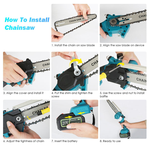 2-in-1 Cordless Pole Saw & Handheld Chainsaw, 1200W Brushless Motor With 2×3000mAh Batteries - view 2