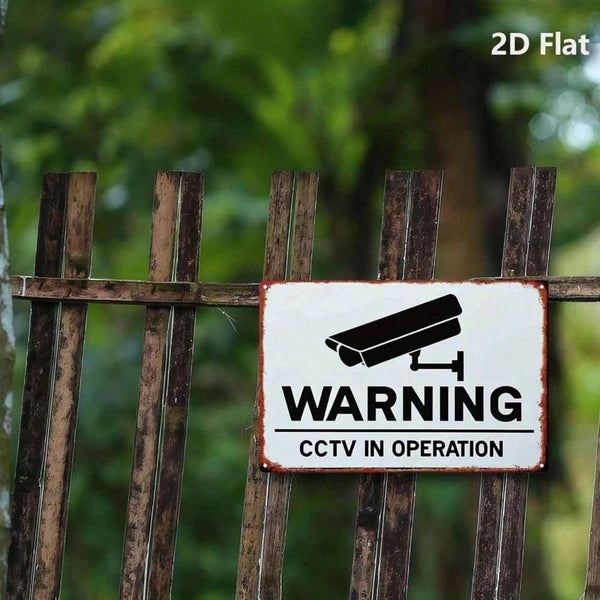 1PC Vintage Surveillance Camera Warning Metal Sign, 8x12 Inch Waterproof Rustproof Tin Signage - view 2